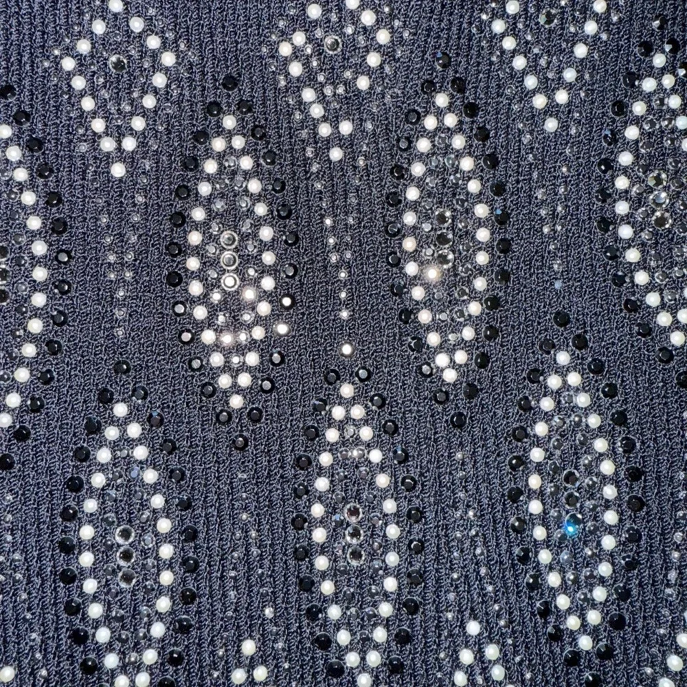 St John Evening Black Beaded Blazer Jacket Size 12 Vintage Santana Knit - Picture 8 of 10